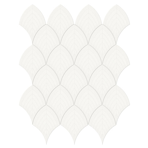 Tile Collection Soho 11x13 Scallop Mosaic Tile Canvas White Glossy