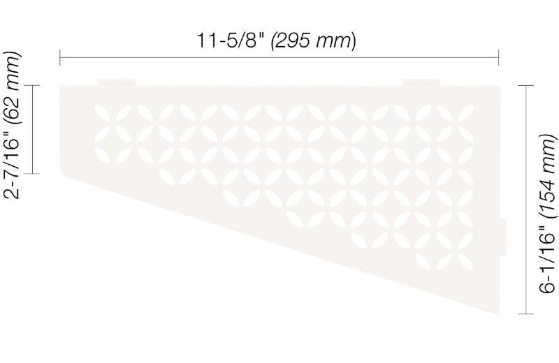 SHELF QUADRILAT CORNER FLORAL MATTE WHITE