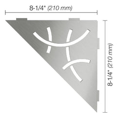 SHELF TRIANGULAR CORNER CURVE BRUSH STN STEEL