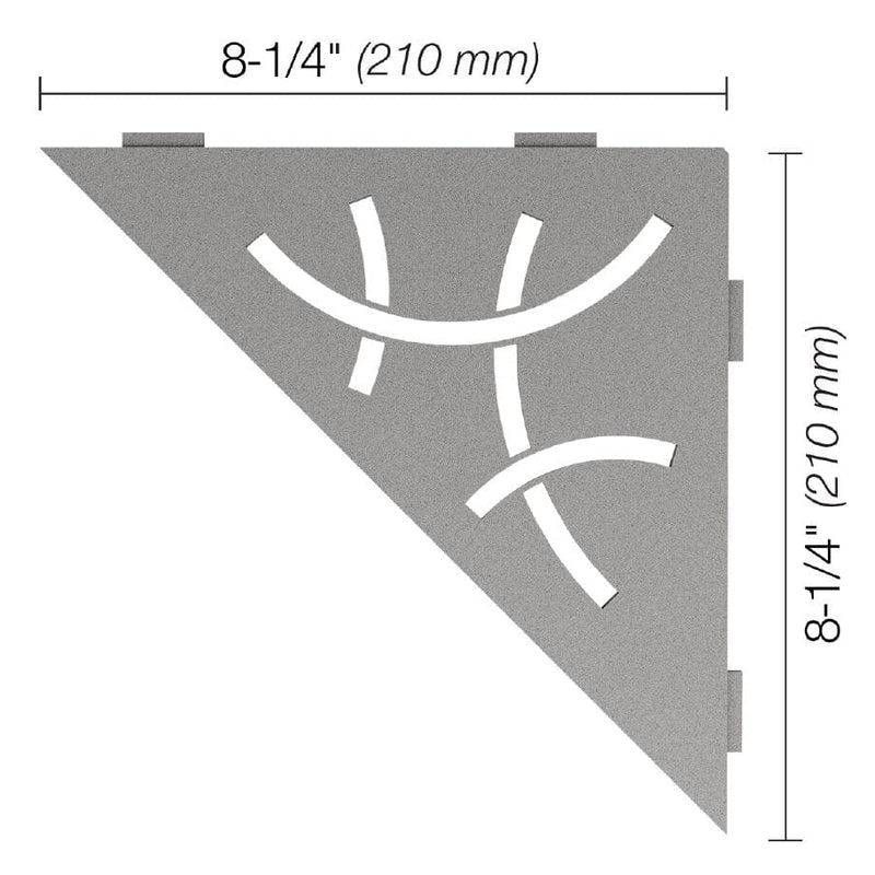 SHELF TRIANGULAR CORNER CURVE STONE GREY