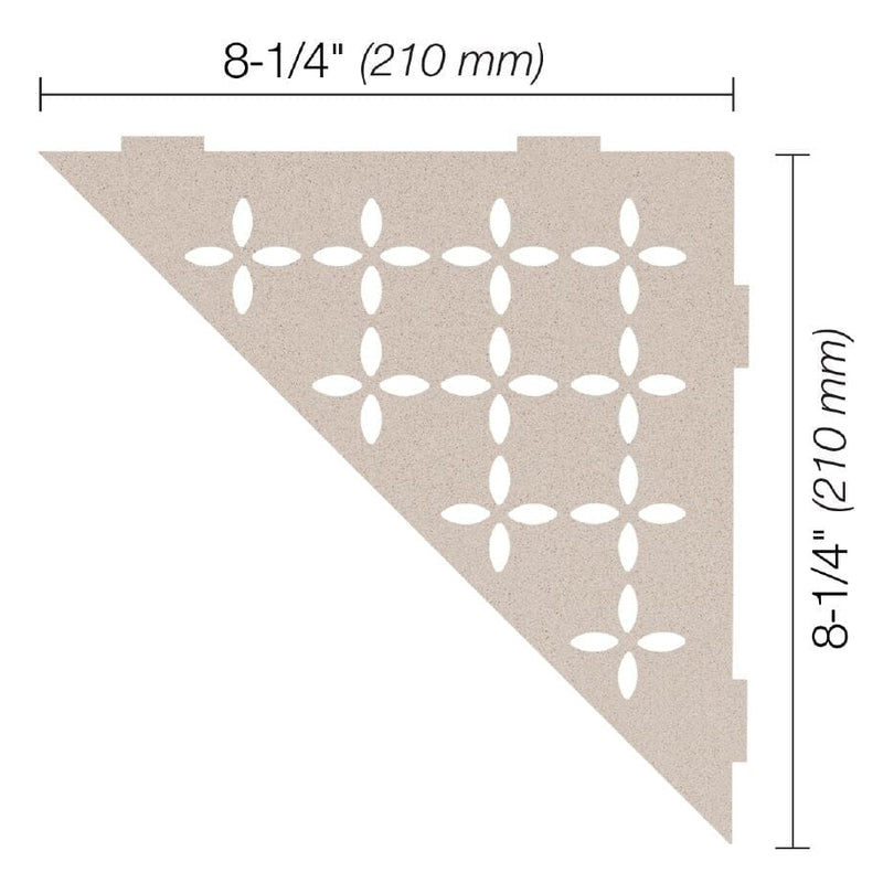 SHELF TRIANGULAR CORNER FLORAL CREAM