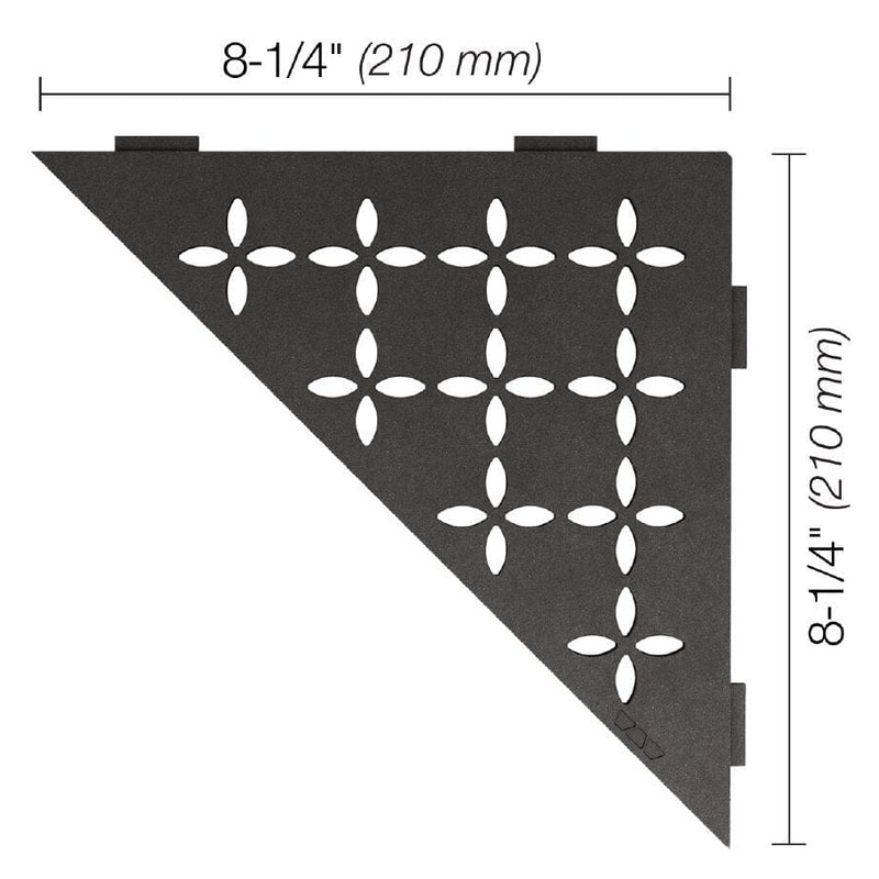 SHELF TRIANGULAR CORNER FLORAL DK ANTHRACITE