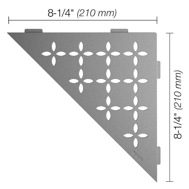 SHELF TRIANGULAR CORNER FLORAL PEWTER