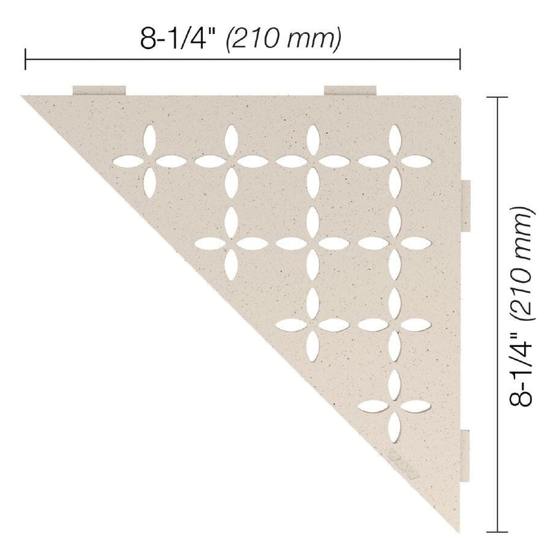 SHELF TRIANGULAR CORNER FLORAL IVORY