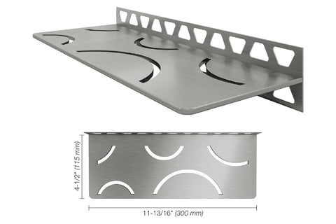 SHELF RECTANGULAR WALL CURVE BRUSH STN STEEL