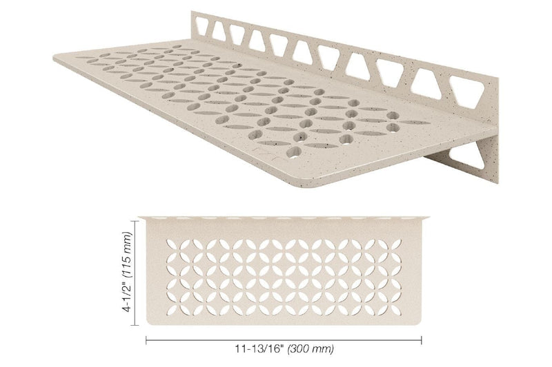 SHELF RECTANGULAR WALL FLORAL IVORY