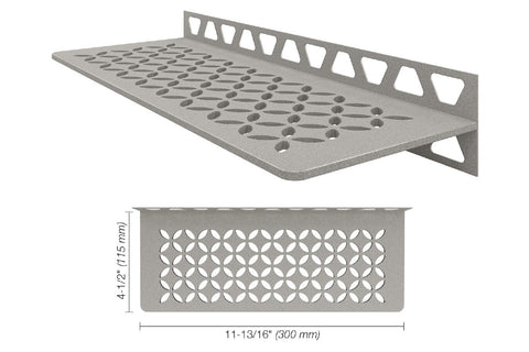 SHELF RECTANGULAR WALL FLORAL STONE GREY