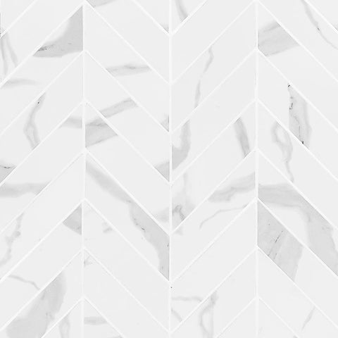 Eden Porcelain Tile Collection Statuary - 12"x15" Chevron Swatch