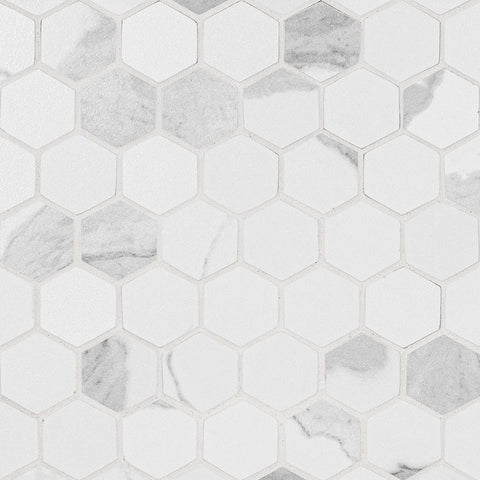 Eden Porcelain Tile Collection Statuary - 2"x2" Hexagon Swatch