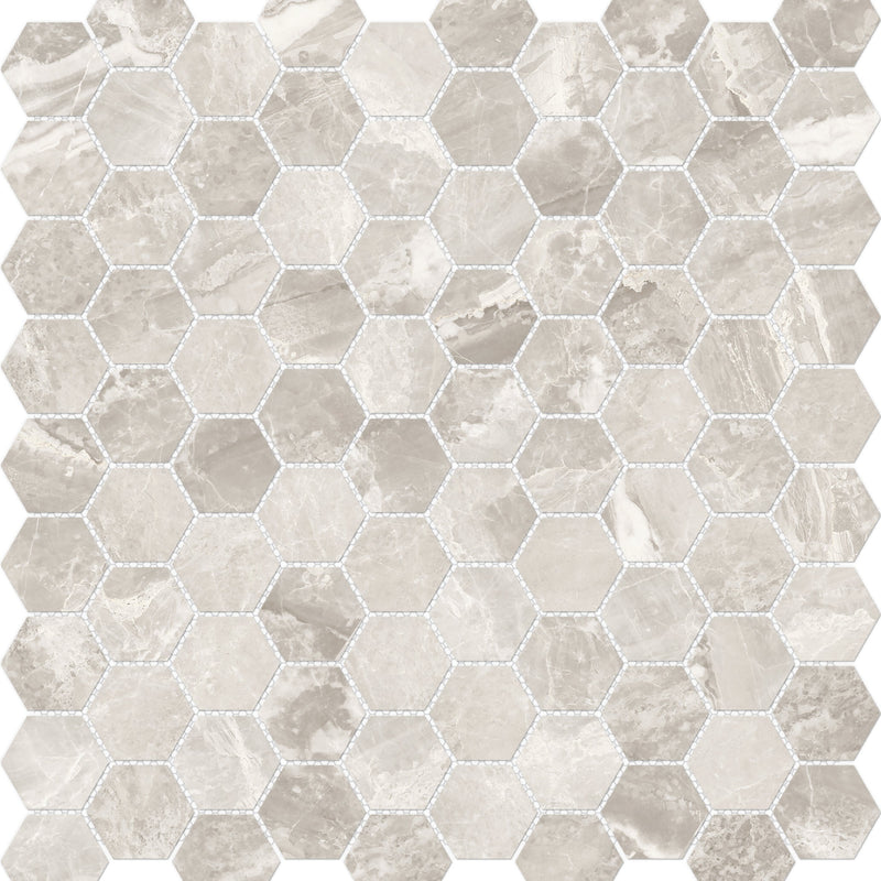 Tile Collection Mayfair Mosaic Hexagon Tile Stella Argento