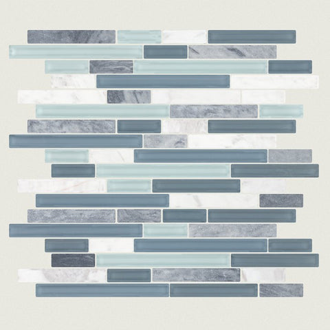 Shaw Tile Awesome Mix Waterfall Random Linear Mosaic Wall Swatch