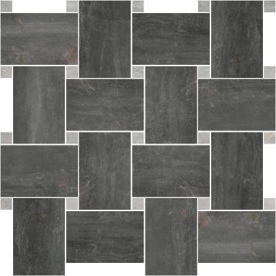 Paramount Tile Fossil Piombo 12" x 12" Matte Basket Weave Mosaic Swatch