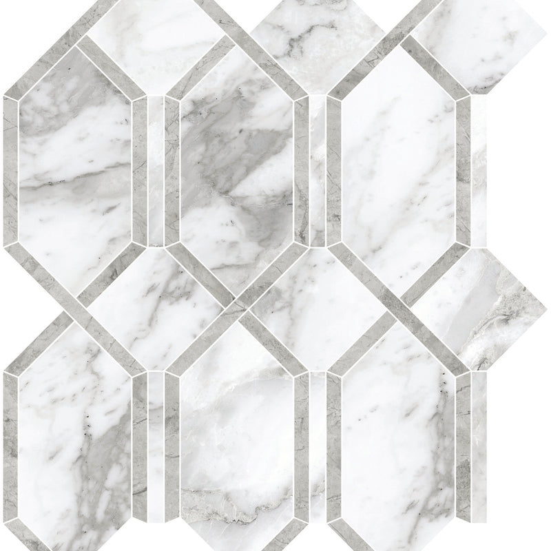 Tile Collection La Marca 13x12 Modella Mosaic Arabescato Tile Polished
