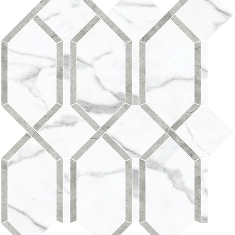 Tile Collection La Marca 13x12 Modella Mosaic Statuario Nuovo Tile Polished
