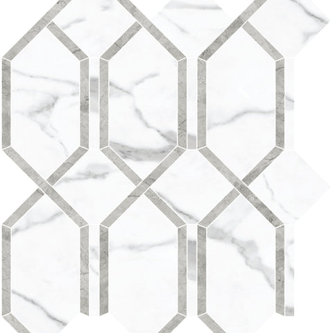 Tile Collection La Marca 13x12 Modella Mosaic Statuario Nuovo Tile Polished