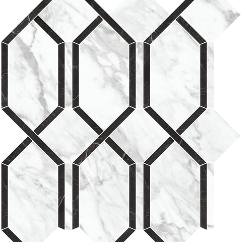 Tile Collection La Marca 8x8 Picco Mosaic Statuarietto Tile Polished