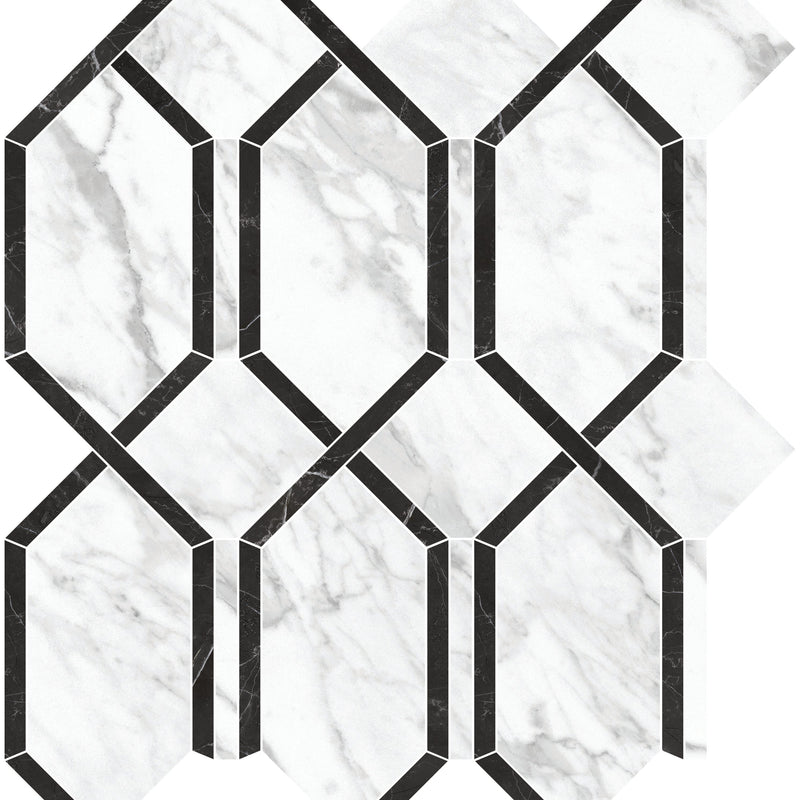 Tile Collection La Marca 8x8 Picco Mosaic Statuarietto Tile Polished