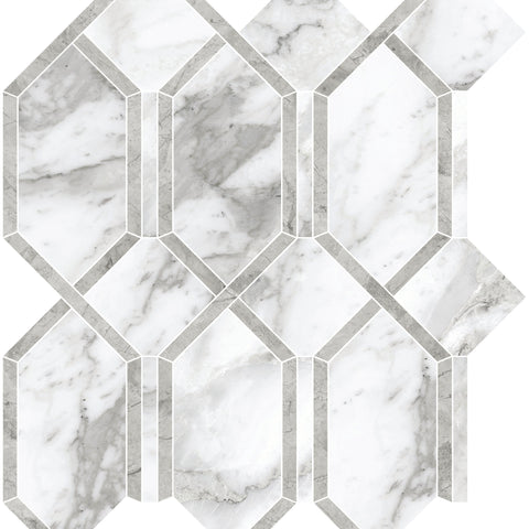 Tile Collection La Marca 13x12 Modella Mosaic Arabescato Tile Polished