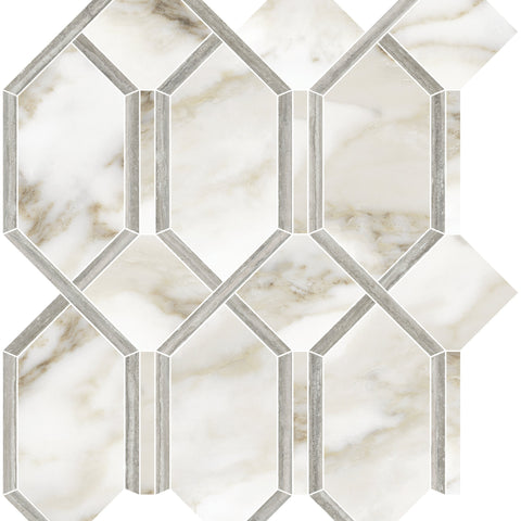 Tile Collection La Marca 13x12 Modella Mosaic Calacatta Paonazzo Tile Polished