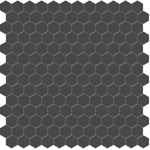 Tile Collection Soho 1" Hexagon Mosaic Tile Retro Black