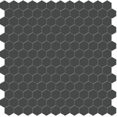 Tile Collection Soho 1" Hexagon Mosaic Tile Retro Black