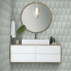 Shaw Tile Lucerne Antique Silver Hexagon Beveled Mosaic Room Scene
