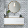 Shaw Tile Chateau 2x4 Beveled Edge Mosaic  Bianco Carrara12x12 Room Scene