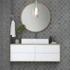 Shaw Tile Geoscapes Dark Grey Fan Room Scene
