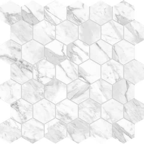 Tile Collection La Marca 2" Hexagon Mosaic Statuarietto Tile