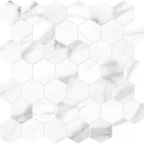 Tile Collection La Marca 2" Hexagon Mosaic Statuario Nuovo Tile Polished