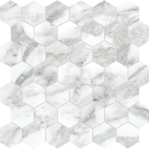 Tile Collection La Marca 2" Hexagon Mosaic Arabescato Tile