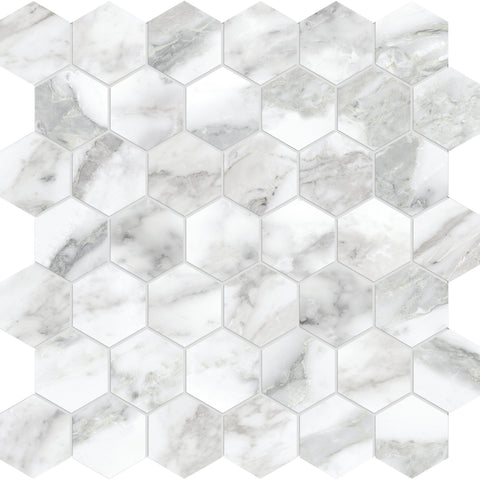 Tile Collection La Marca 2" Hexagon Mosaic Arabescato Tile Polished