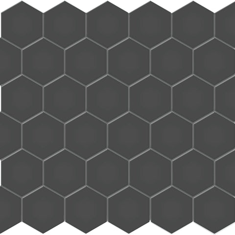 Tile Collection Soho 2" Hexagon Mosaic Tile Retro Black