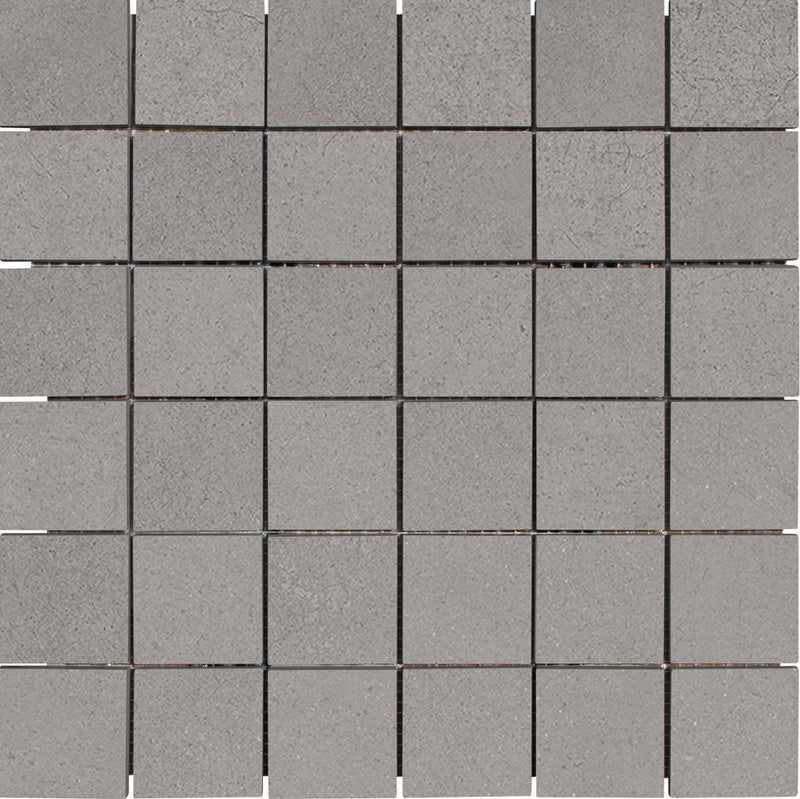 Tile Collection Urban Living 2x2 Mosaic Tile Mist Grey Raw