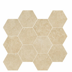 Tile Collection Luxury 3x3 Hexagon Mosaic Tile Marfil Rectified Polished
