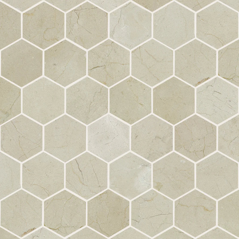 Shaw Tile Chateau Hexagon Crema Marfil 10x12