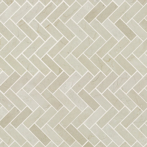 Shaw Tile Chateau Herringbone Crema Marfil 12x12 Swatch