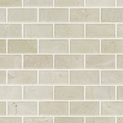 Shaw Tile Chateau 2x4 Beveled Edge Mosaic Crema Marfil 12x12 Swatch