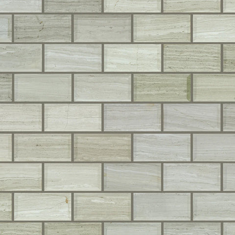Shaw Tile Chateau 2x4 Beveled Edge Mosaic Rockwood 12x12 Swatch