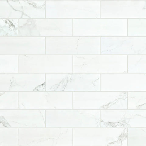 Shaw Tile Casino Statuario Polished 4x12 Swatch