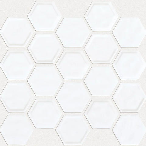 Shaw Tile Geoscapes White Hexagon Swatch