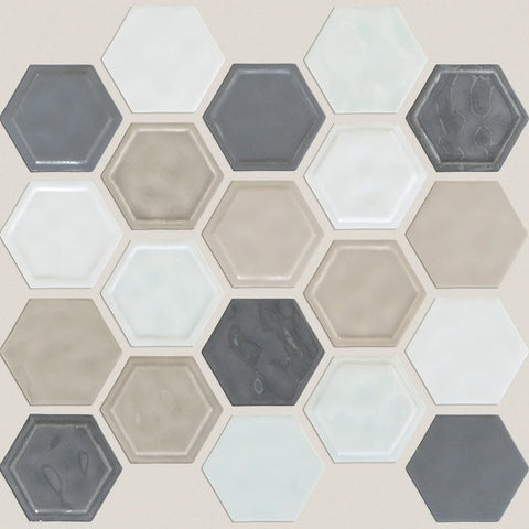 Shaw Tile Geoscapes Warm Blend Hexagon Swatch