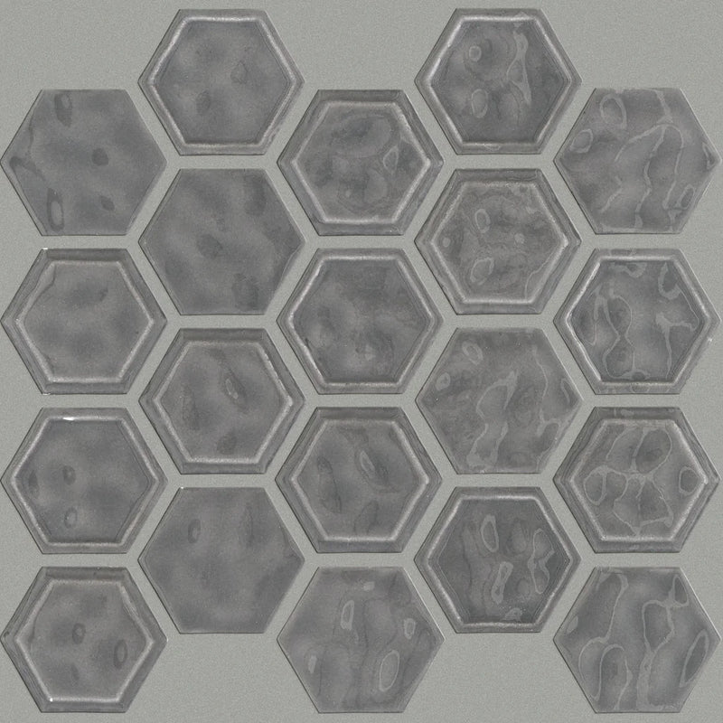 Shaw Tile Geoscapes Dark Grey Hexagon