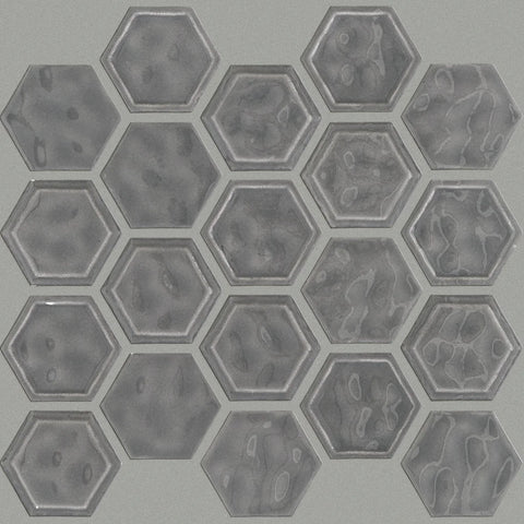 Shaw Tile Geoscapes Dark Grey Hexagon Swatch