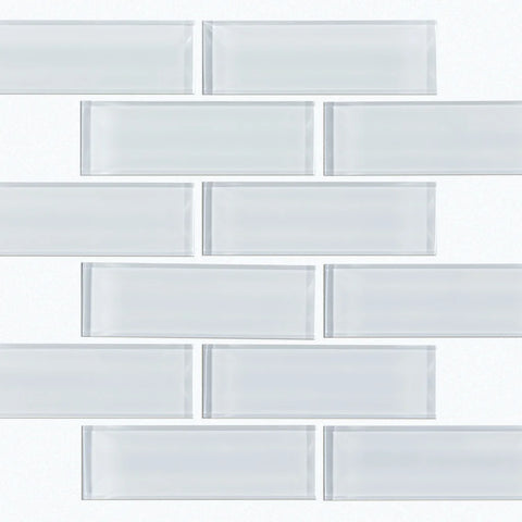 Shaw Tile Cardinal Ice Subway Glass Mosaic Swatch