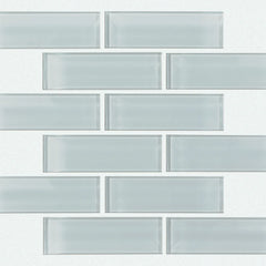 Shaw Tile Cardinal Cloud Subway Glass Mosaic Swatch