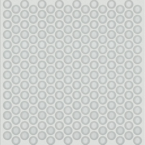 Shaw Tile Cardinal Ice Penny Round Glass Mosaic Wall Swatch