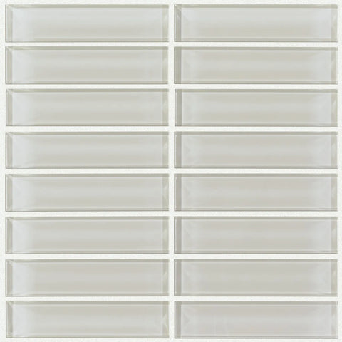 Shaw Tile Cardinal Mist Stacked Glass Mosaic Wall Swatch
