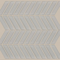 Shaw Tile Cardinal Mist Chevron Glass Mosaic Wall Swatch