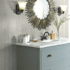 Shaw Tile Cardinal Mist Chevron Glass Mosaic Wall Room Scene